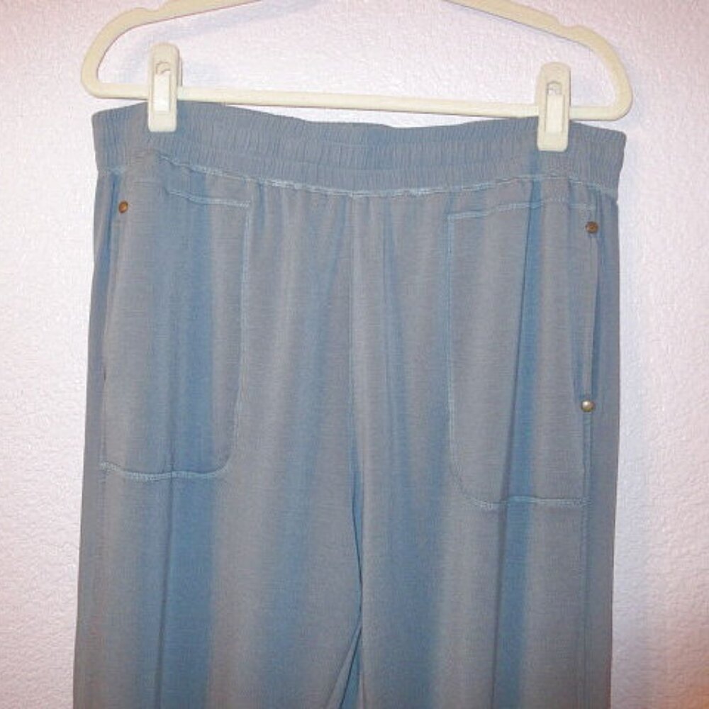 Soft Surroundings Siesta Soft Pull On Pants Size L Pockets Jogger Stretch High - Picture 2 of 11
